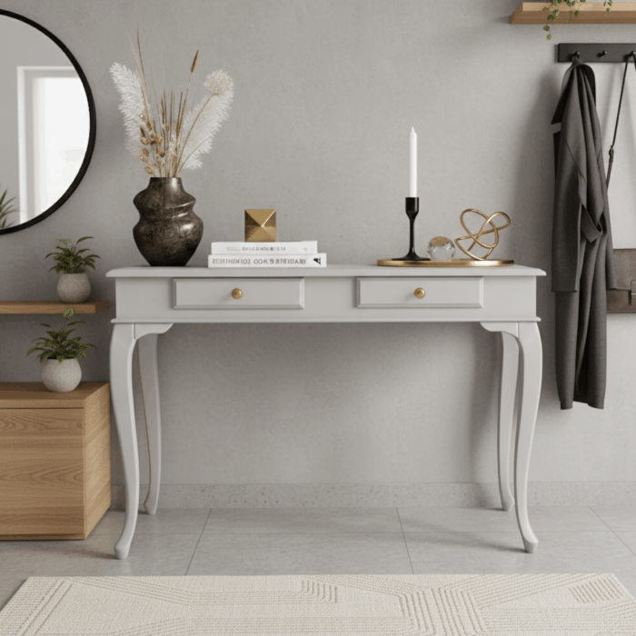 Wooding Mobilya 100 Cm Masif Lükens Açık Gri Dresuar