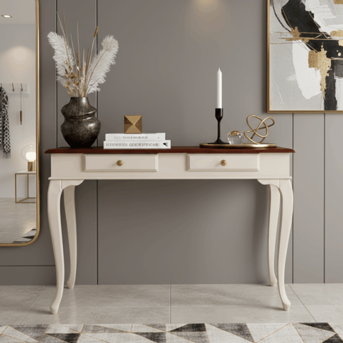 Wooding Mobilya 100 Cm Masif Lükens Krem Ceviz Dresuar