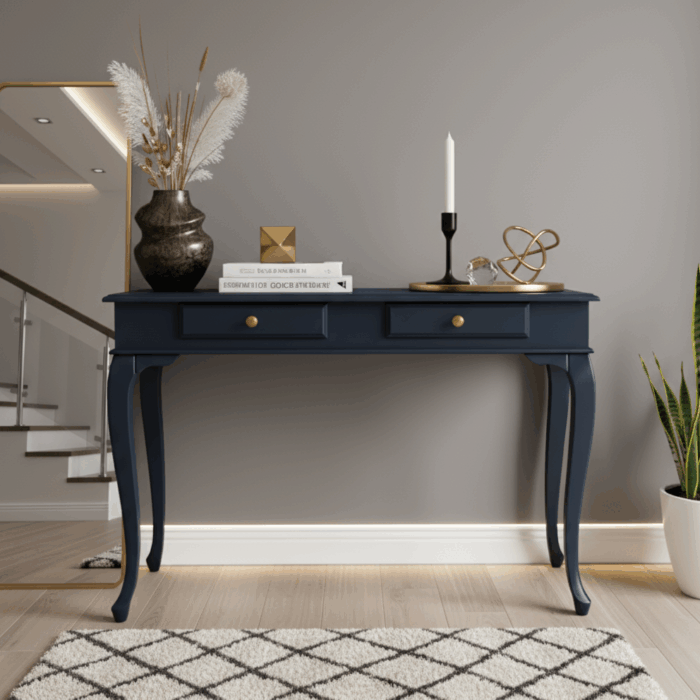 Wooding Mobilya 100 Cm Masif Lükens Lacivert Dresuar