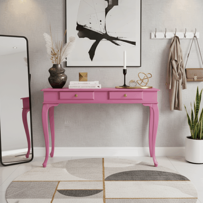 Wooding Mobilya 100 Cm Masif Lükens Pembe Dresuar