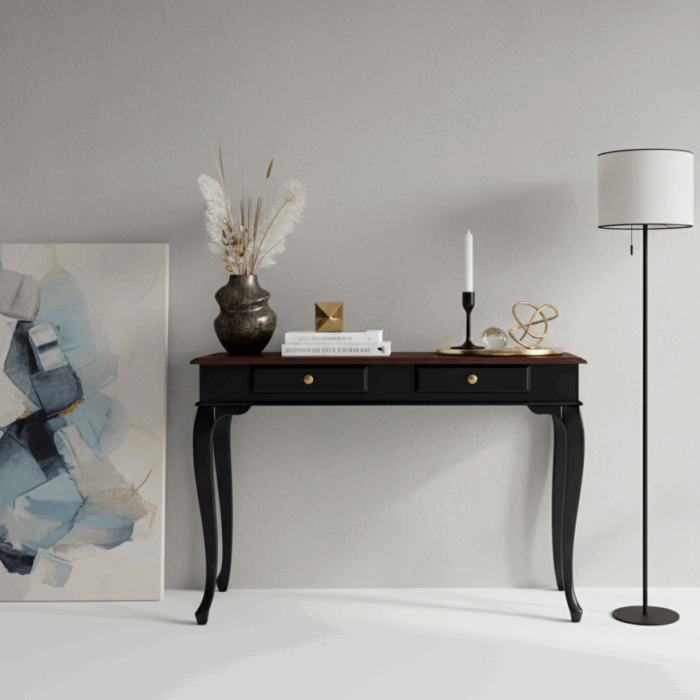 Wooding Mobilya 100 Cm Masif Lükens Siyah Ceviz Dresuar