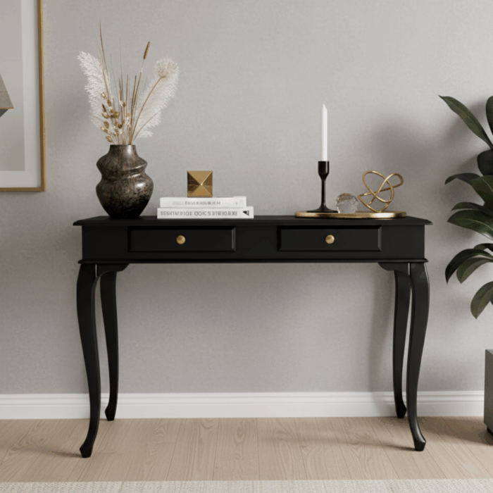 Wooding Mobilya 100 Cm Masif Lükens Siyah Dresuar