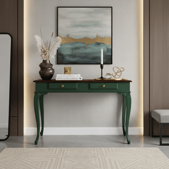 Wooding Mobilya 100 Cm Masif Lükens Yeşil Ceviz Dresuar