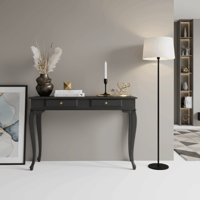 Wooding Mobilya 100 Cm Masif Lükens Antrasit Çalışma Masası