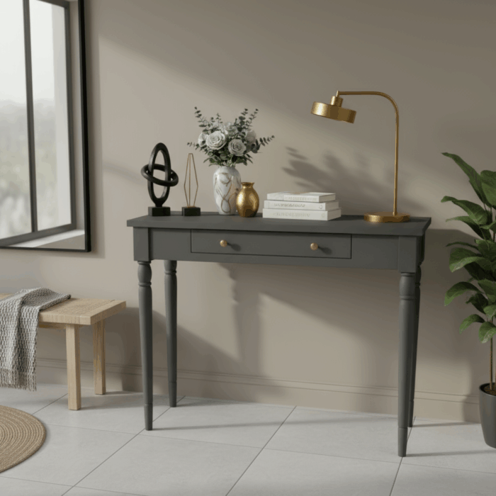 Wooding Mobilya 100 Cm Masif Tornalı Antrasit Dresuar