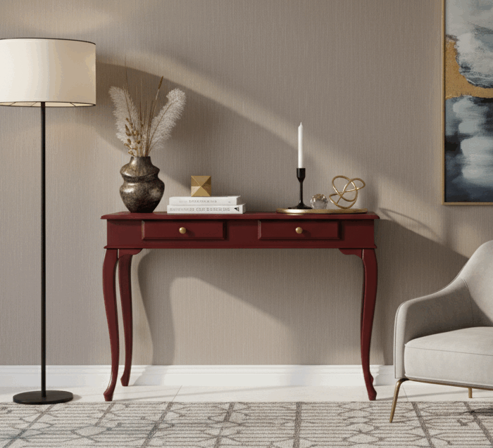 Wooding Mobilya 100 Cm Masif Lükens Bordo Çalışma Masası