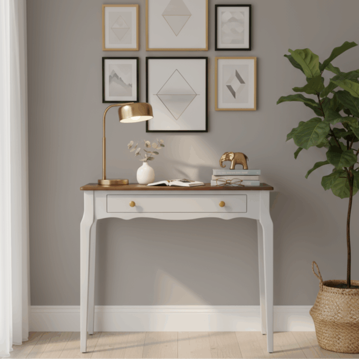 Wooding Mobilya 100 Cm Masif Konik Açık Gri Ceviz Dresuar