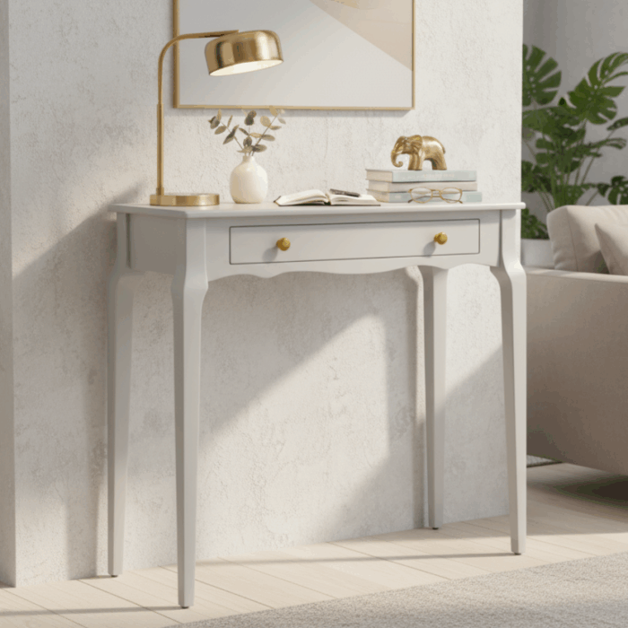 Wooding Mobilya 100 Cm Masif Konik Açık Gri Dresuar