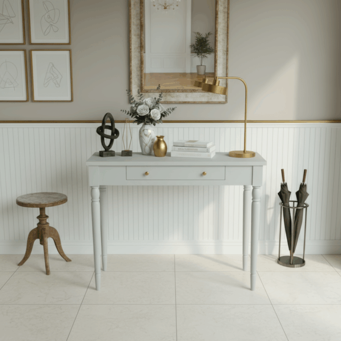 Wooding Mobilya 100 Cm Masif Tornalı Açık Gri Dresuar