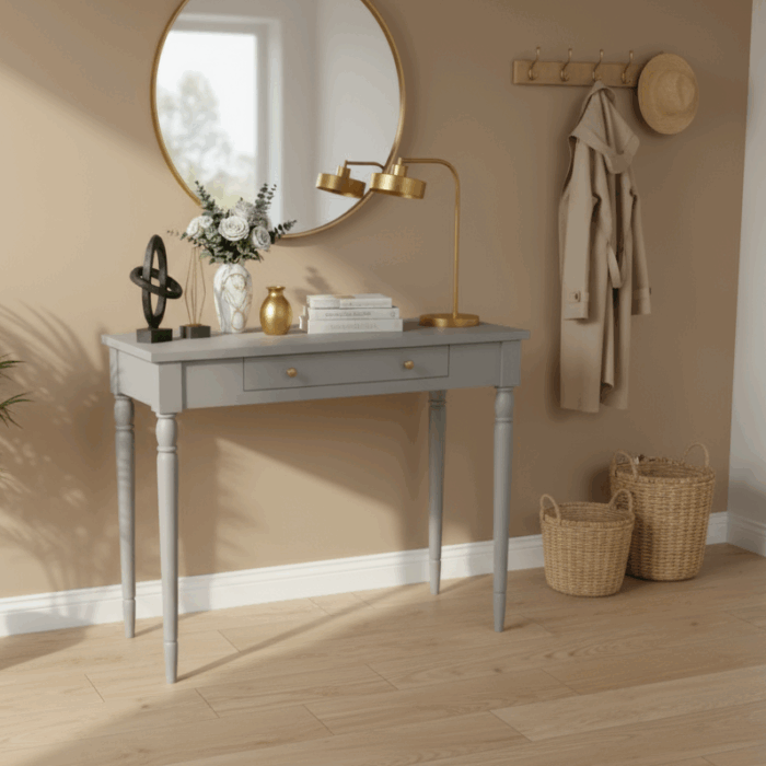 Wooding Mobilya 100 Cm Masif Tornalı Gri Dresuar