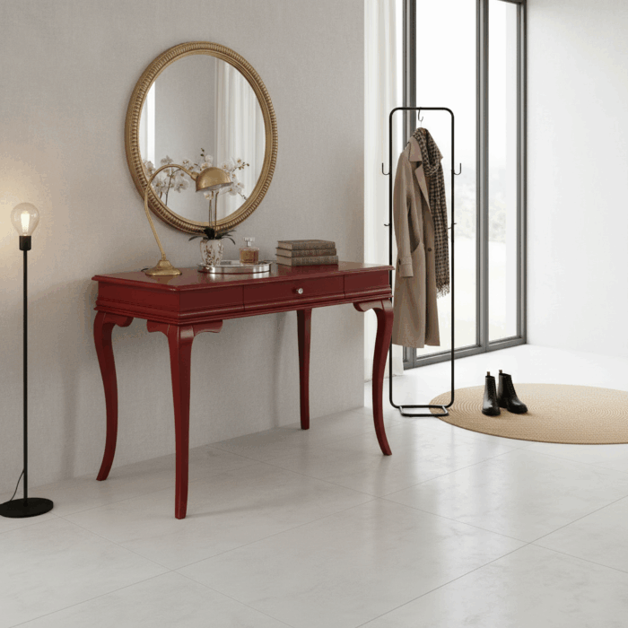 Wooding Mobilya 100 Cm Masif Rustik Kırmızı Dresuar