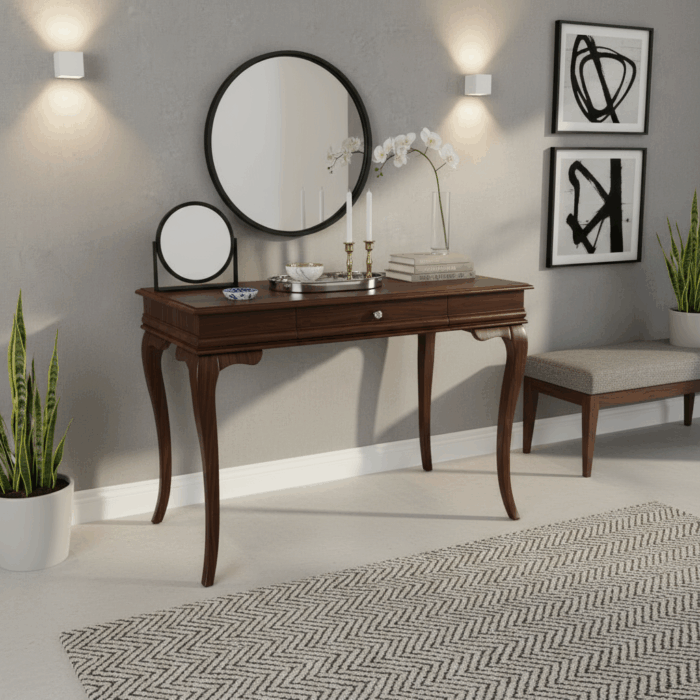 Wooding Mobilya 100 Cm Masif Rustik Koyu Ceviz Dresuar