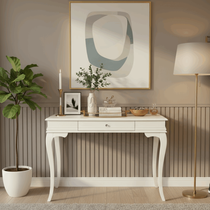 Wooding Mobilya 100 Cm Masif Rustik Krem Dresuar