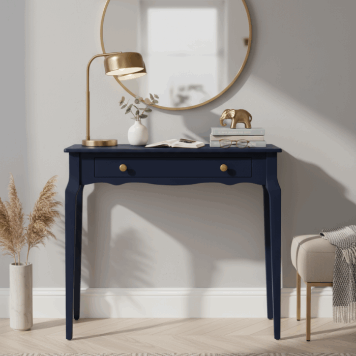 Wooding Mobilya 100 Cm Masif Konik Lacivert Dresuar