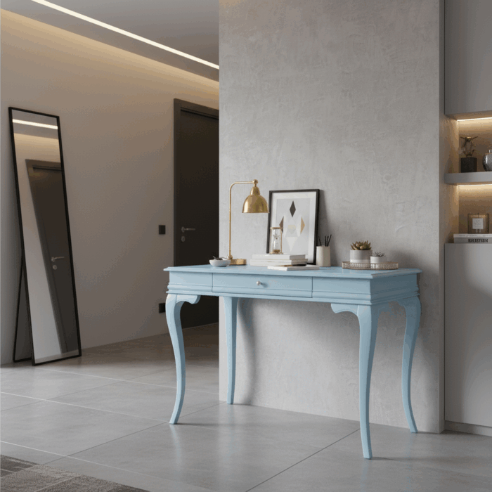 Wooding Mobilya 100 Cm Masif Rustik Mavi Dresuar