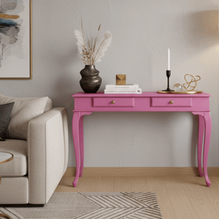 Wooding Mobilya 100 Cm Masif Lükens Pembe Çalışma Masası