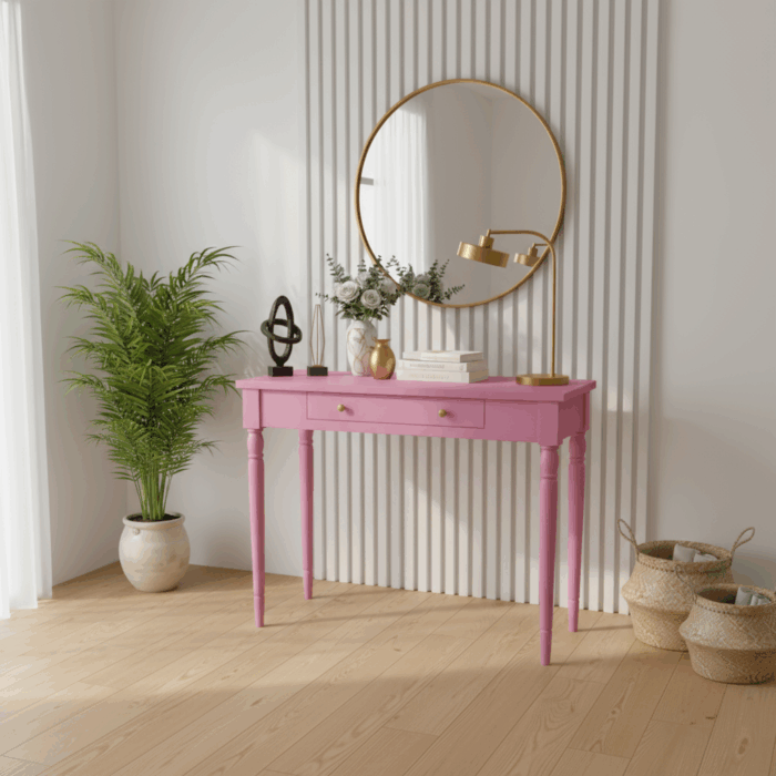 Wooding Mobilya 100 Cm Masif Tornalı Pembe Dresuar