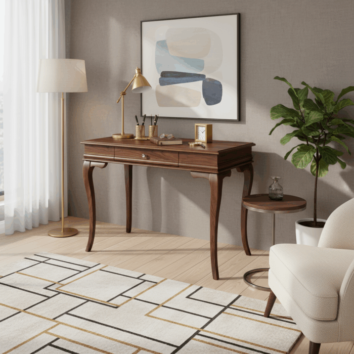 Wooding Mobilya 100 Cm Masif Rustik Ceviz Çalışma Masası