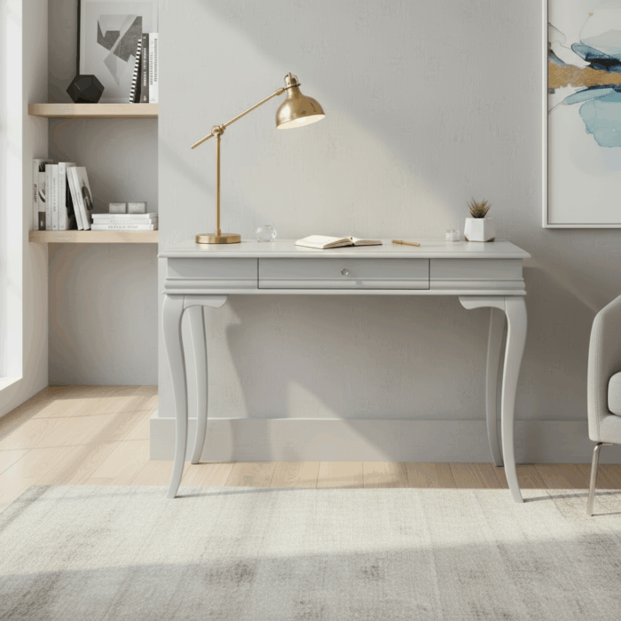 Wooding Mobilya 100 Cm Masif Rustik Gri Çalışma Masası