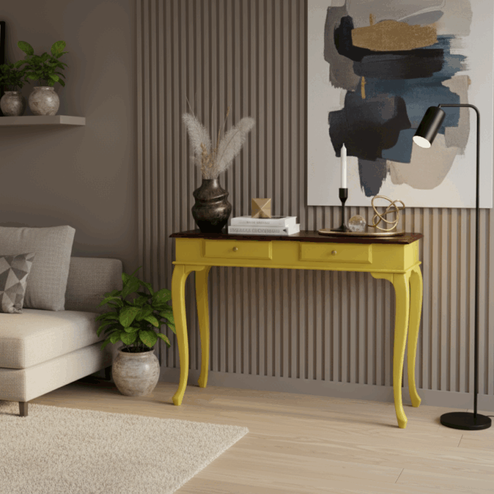 Wooding Mobilya 100 Cm Masif Lükens Sarı Ceviz Çalışma Masası