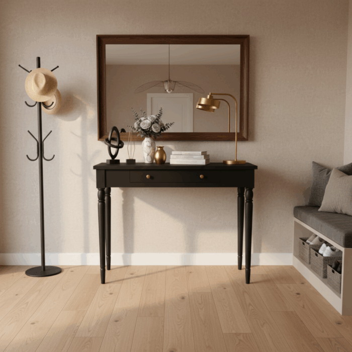 Wooding Mobilya 100 Cm Masif Tornalı Siyah Dresuar