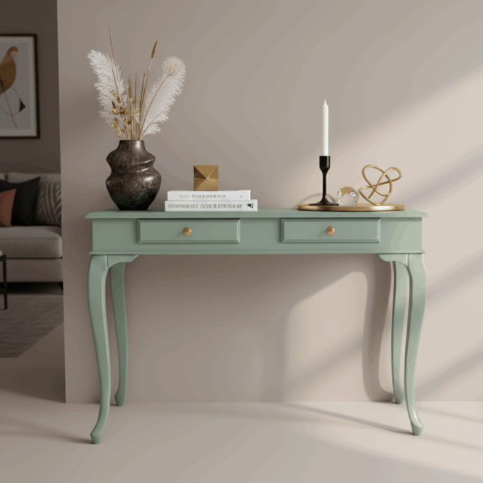 Wooding Mobilya 100 Cm Masif Lükens Su Yeşili Çalışma Masası