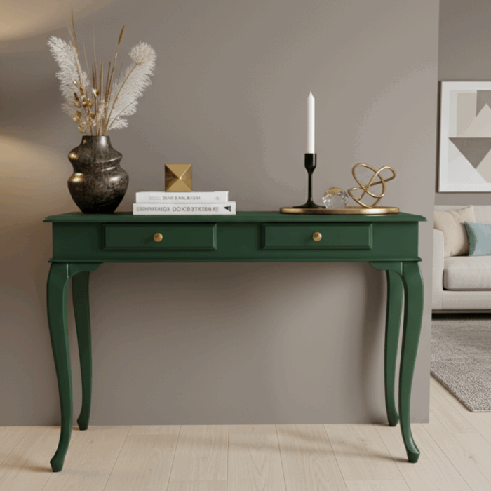 Wooding Mobilya 100 Cm Masif Lükens Yeşil Çalışma Masası