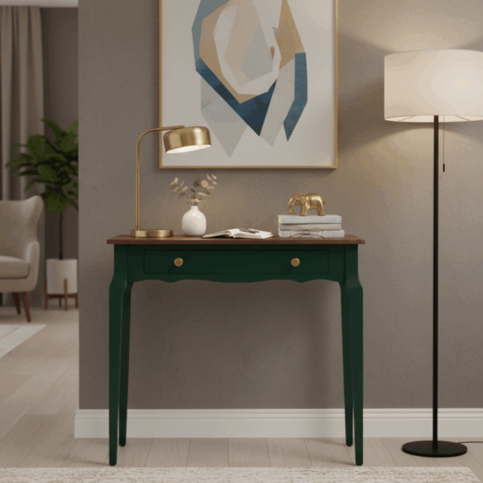 Wooding Mobilya 100 Cm Masif Konik Yeşil Ceviz Dresuar