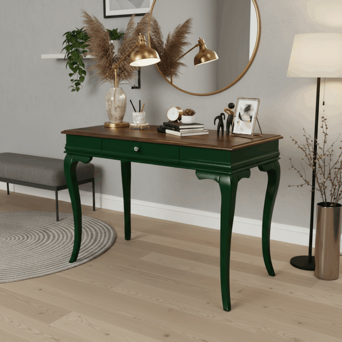 Wooding Mobilya 100 Cm Masif Rustik Yeşil Ceviz Dresuar