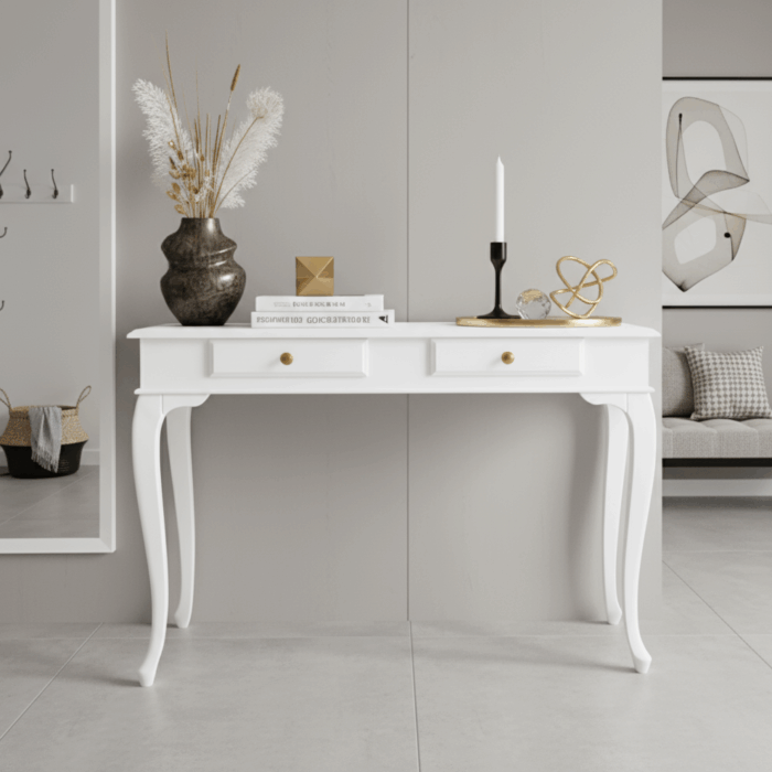 Wooding Mobilya 110 Cm Masif Lükens Beyaz Dresuar