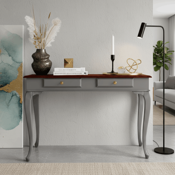 Wooding Mobilya 110 Cm Masif Lükens Gri Ceviz Dresuar