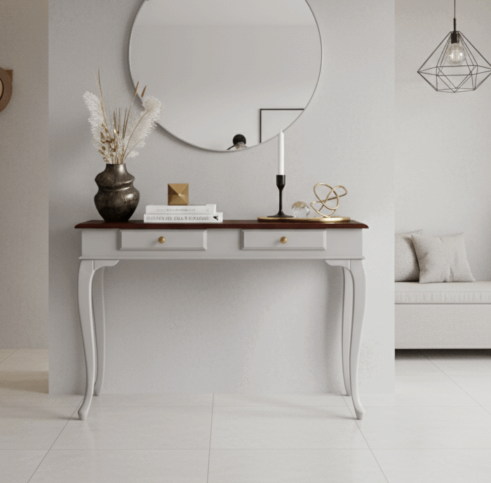 Wooding Mobilya 110 Cm Masif Lükens Açık Gri Ceviz Dresuar