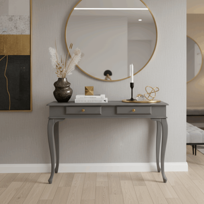 Wooding Mobilya 110 Cm Masif Lükens Gri Dresuar