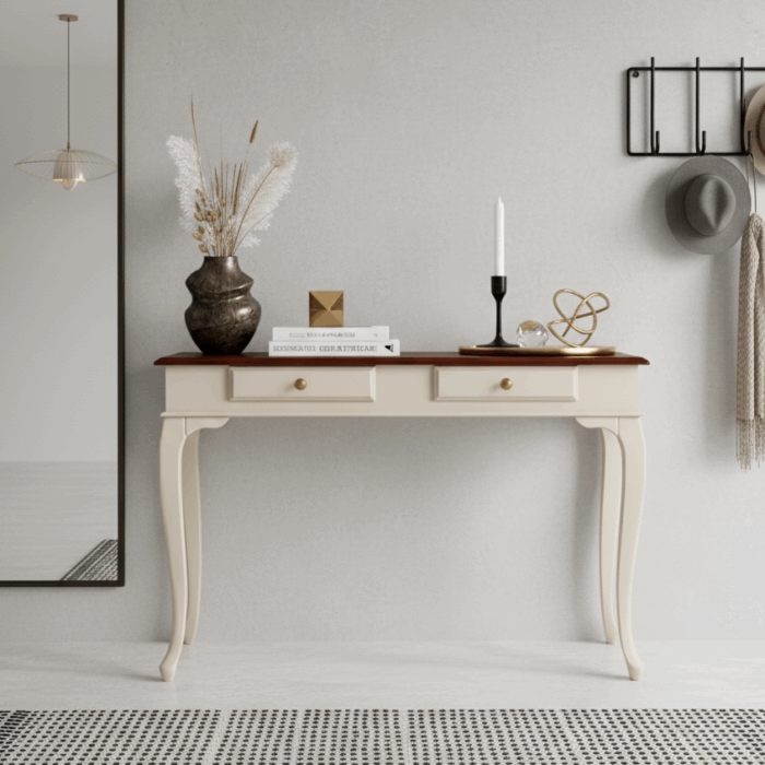 Wooding Mobilya 110 Cm Masif Lükens Krem Ceviz Dresuar