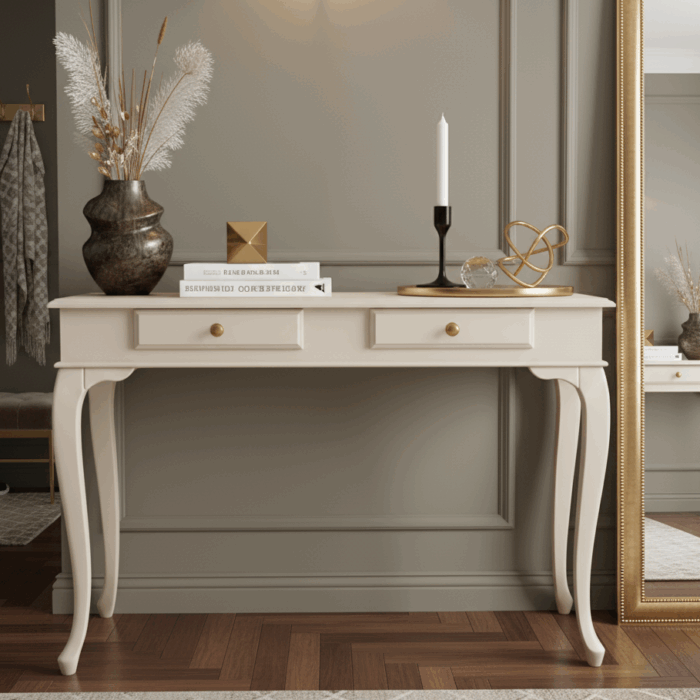 Wooding Mobilya 110 Cm Masif Lükens Krem Dresuar