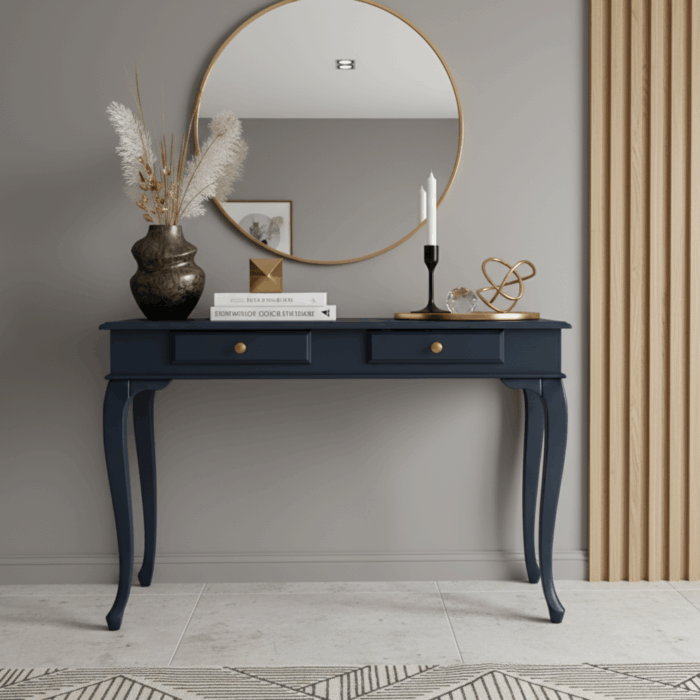 Wooding Mobilya 110 Cm Masif Lükens Lacivert Dresuar