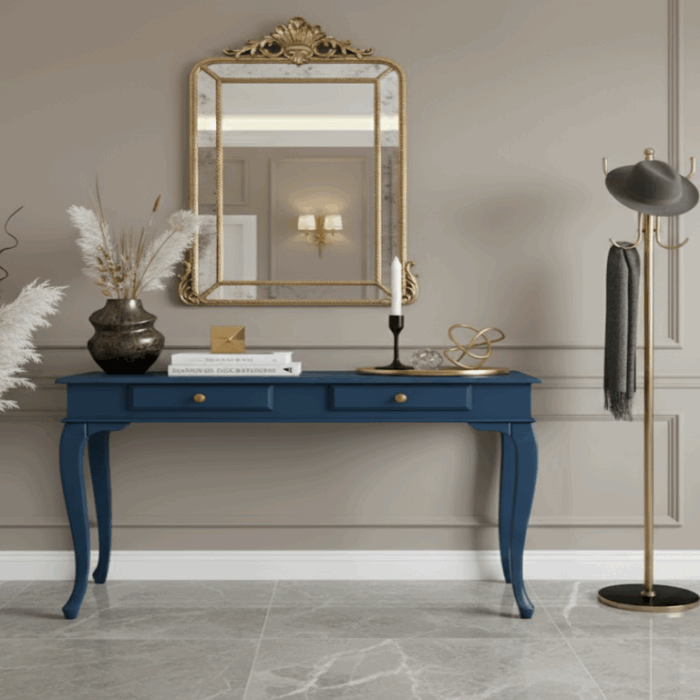 Wooding Mobilya 110 Cm Masif Lükens Mavi Dresuar