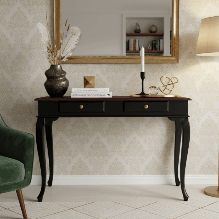 Wooding Mobilya 110 Cm Masif Lükens Siyah Ceviz Dresuar