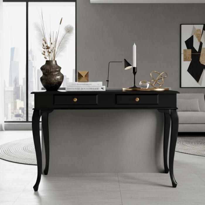 Wooding Mobilya 110 Cm Masif Lükens Siyah Dresuar