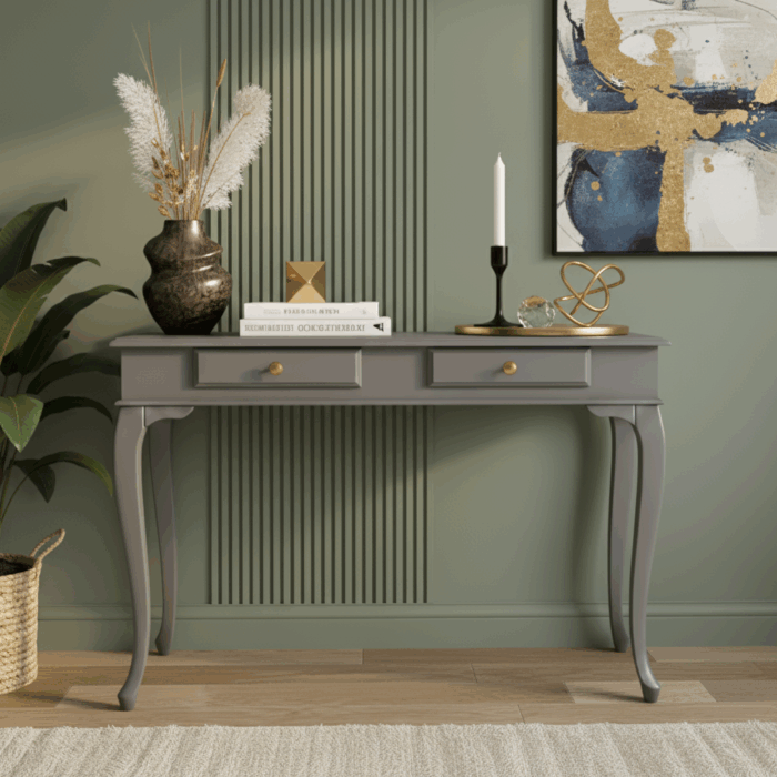 Wooding Mobilya 110 Cm Masif Lükens Gri Çalışma Masası