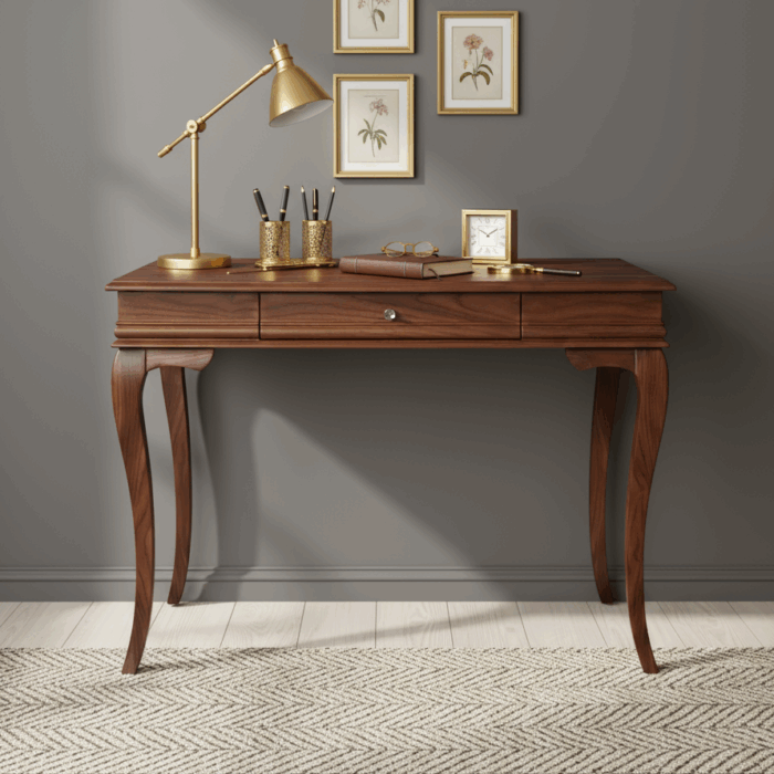 Wooding Mobilya 110 Cm Masif Rustik Ceviz Çalışma Masası