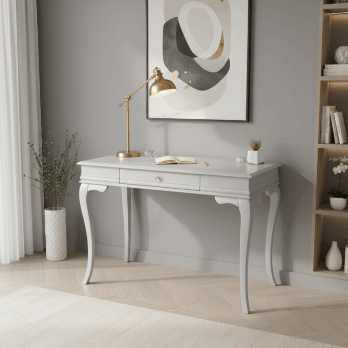 Wooding Mobilya 110 Cm Masif Rustik Gri Çalışma Masası