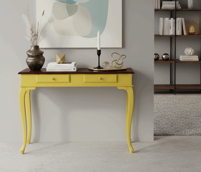 Wooding Mobilya 110 Cm Masif Lükens Sarı Ceviz Çalışma Masası