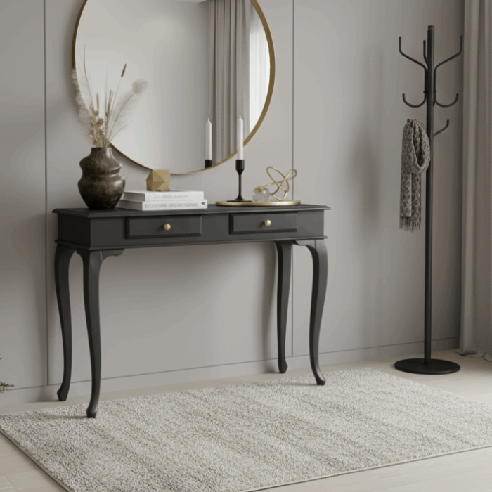 Wooding Mobilya 120 Cm Masif Lükens Antrasit Dresuar