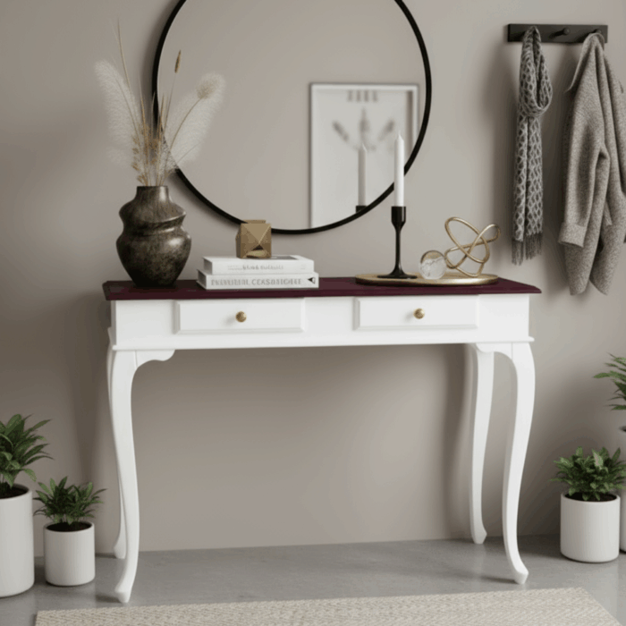 Wooding Mobilya 120 Cm Masif Lükens Beyaz Ceviz Dresuar