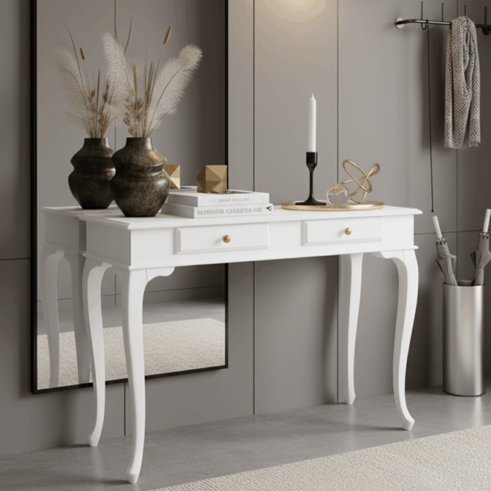 Wooding Mobilya 120 Cm Masif Lükens Beyaz Dresuar