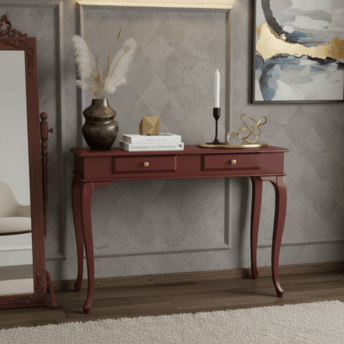 Wooding Mobilya 120 Cm Masif Lükens Bordo Dresuar