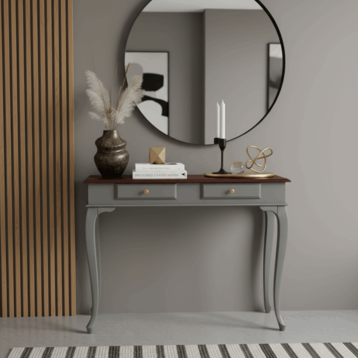 Wooding Mobilya 120 Cm Masif Lükens Gri Ceviz Dresuar