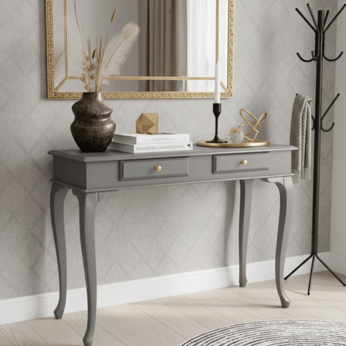 Wooding Mobilya 120 Cm Masif Lükens Gri Dresuar