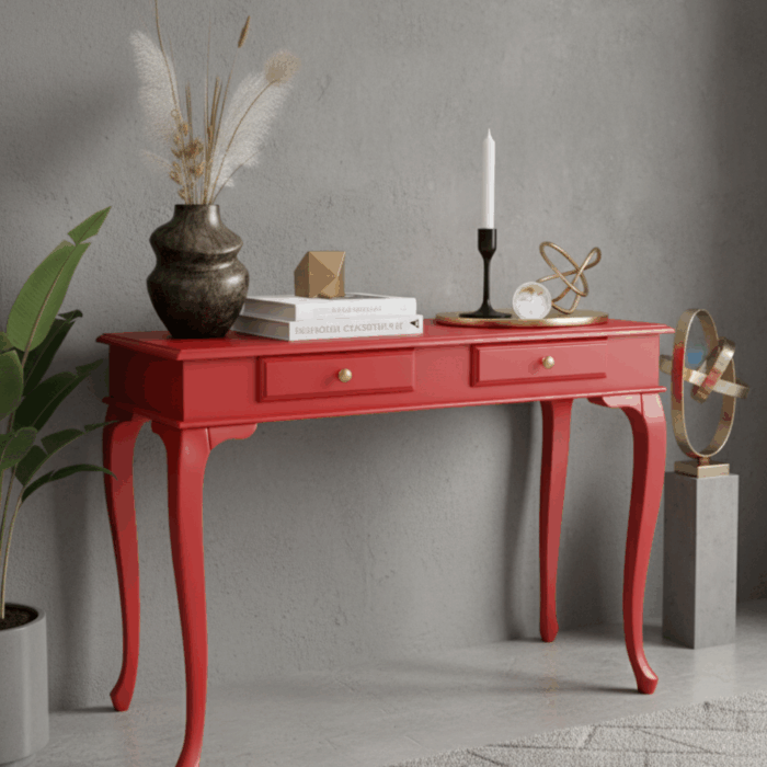 Wooding Mobilya 120 Cm Masif Lükens Kırmızı Dresuar